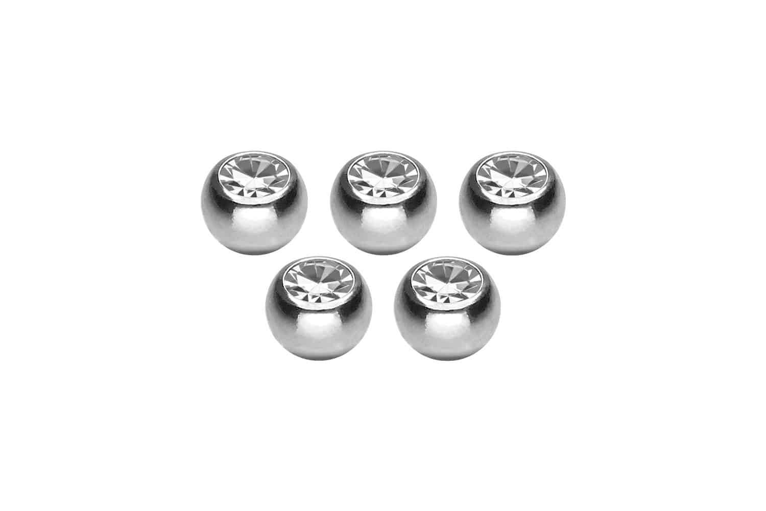 SET Chirurgenstahl Schraubkugel KRISTALL von Piercingline